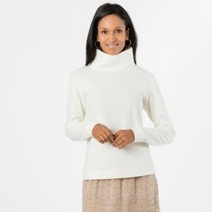 Dudley Stephens Park Slope Turtleneck SMALL OFF-WH